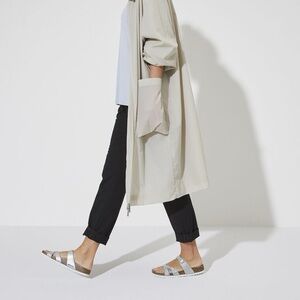 BIRKENSTOCK WOMEN YAO NUBUCK LEATHER SANDAL MINERAL SIZE 40